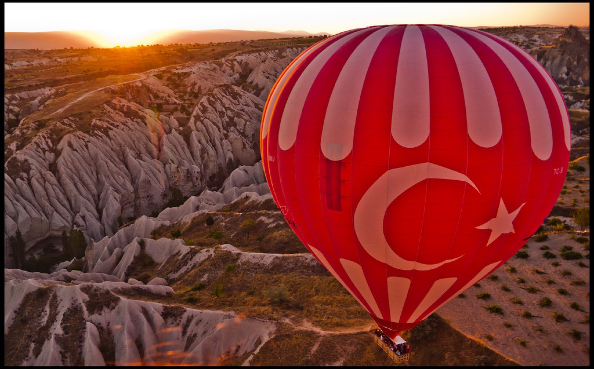 A hot air balloon over Cappadocia